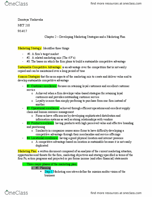 MKT-210 Chapter Notes - Chapter Chapter 2: Ken Wilber, Integrated Marketing Communications, Human Resource Management thumbnail